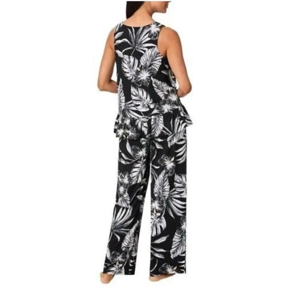 Tommy Bahama Women's Medium Black 3-piece Pajama Set Bold Tropical NWT